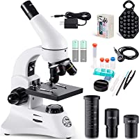 Microscopio Óptico 80X-2000X- Cuerpo Metálico- 2 Oculares WF- Iluminadores Duales- Enchufe UE- Completo Accesorios para…